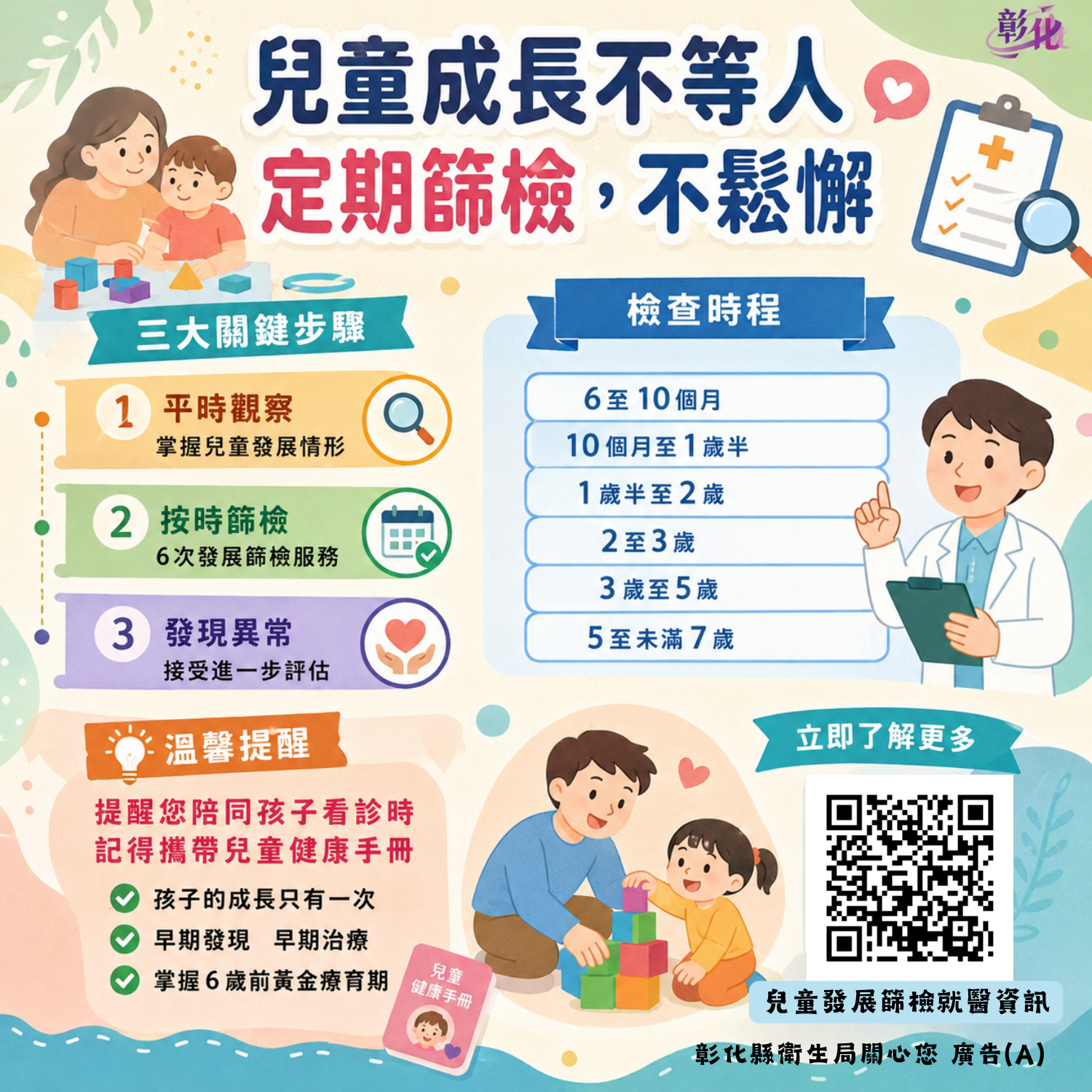 【定期發展篩檢，守護孩子的健康與未來】宣傳圖片